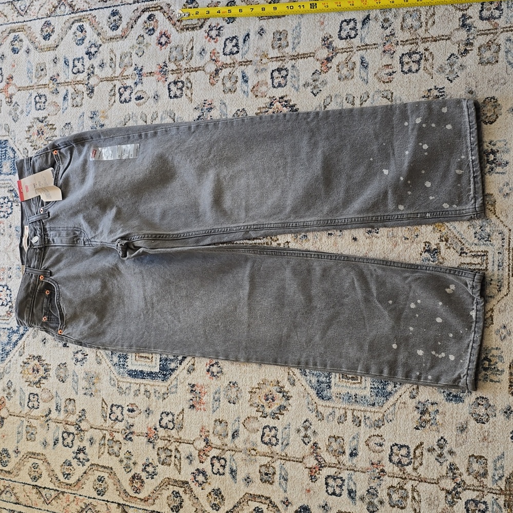 LEVIS WOMEN'S JUNIOR BLACK/GRAY LOW PROFILE STRAIGHT JEANS SIZE 28